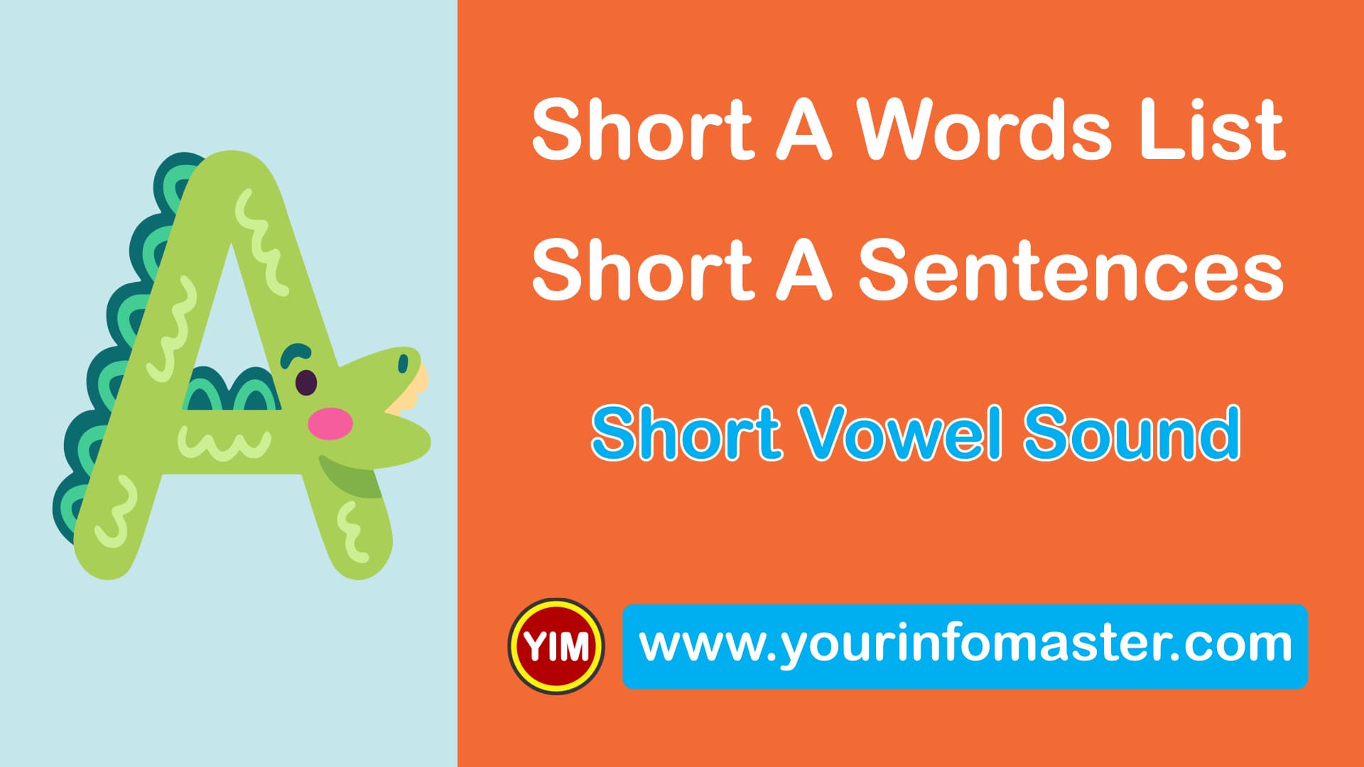 Short A Words List Short Vowel Sound Your Info Master