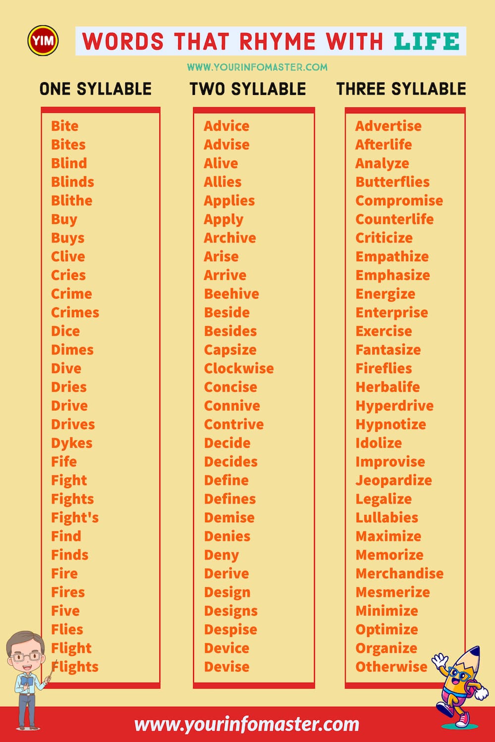 300 Useful Words That Rhyme With LIFE In English Your Info Master