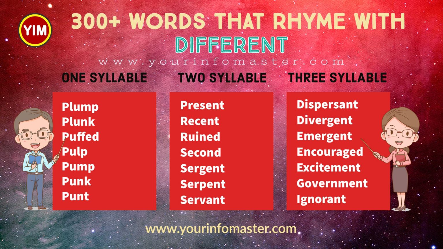 Words That Rhyme With Different Your Info Master