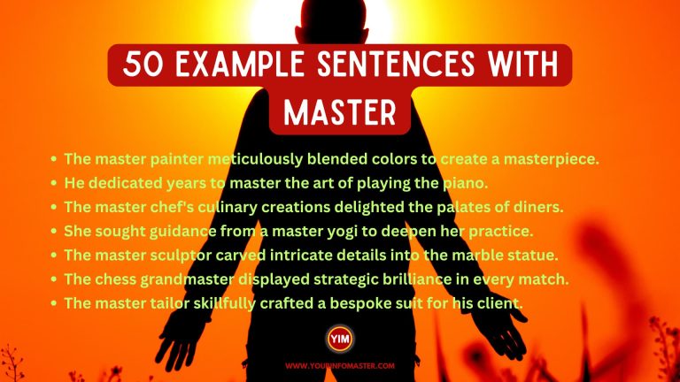 50 Sentences with Master