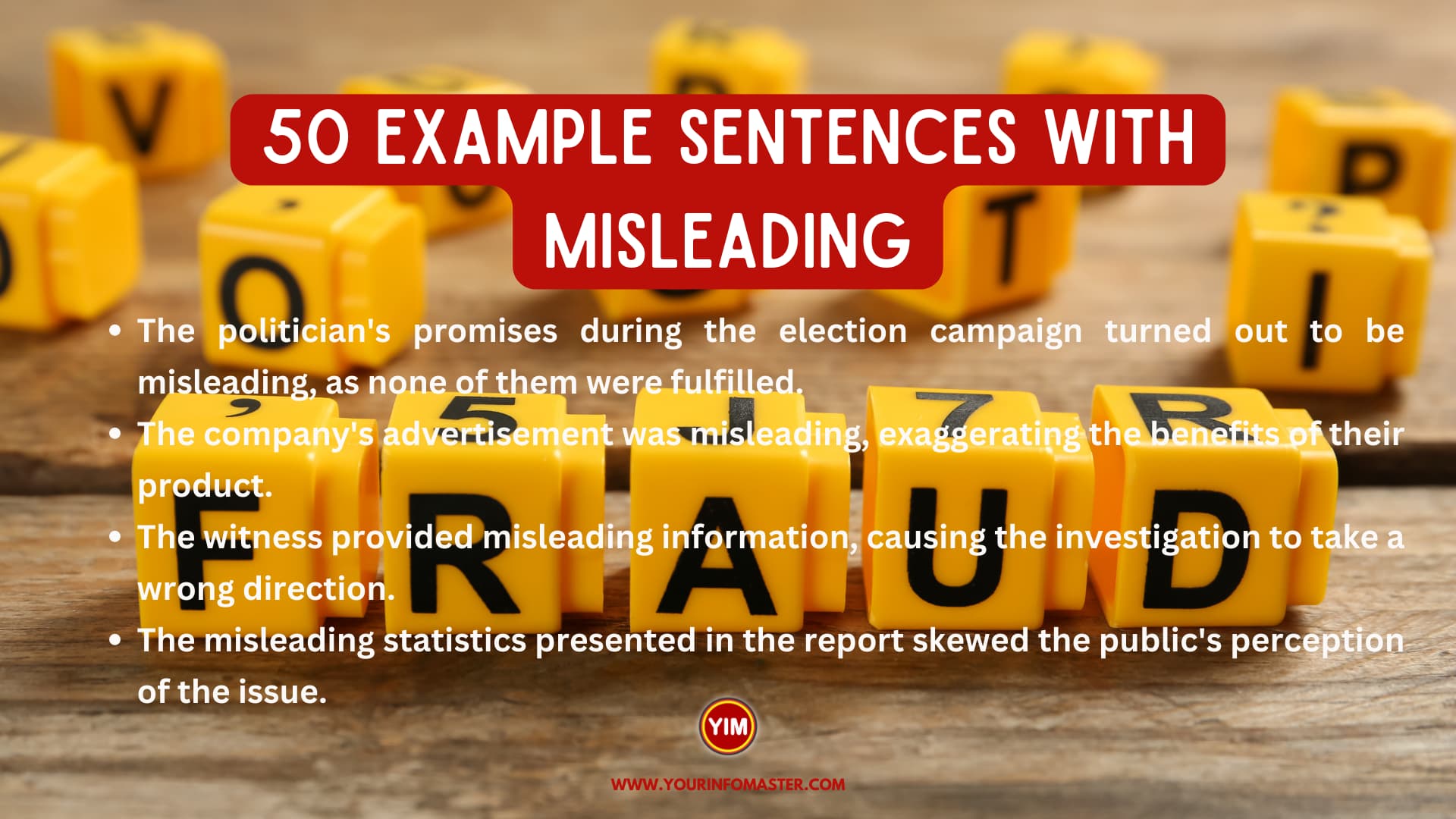 50 Sentences with Misleading