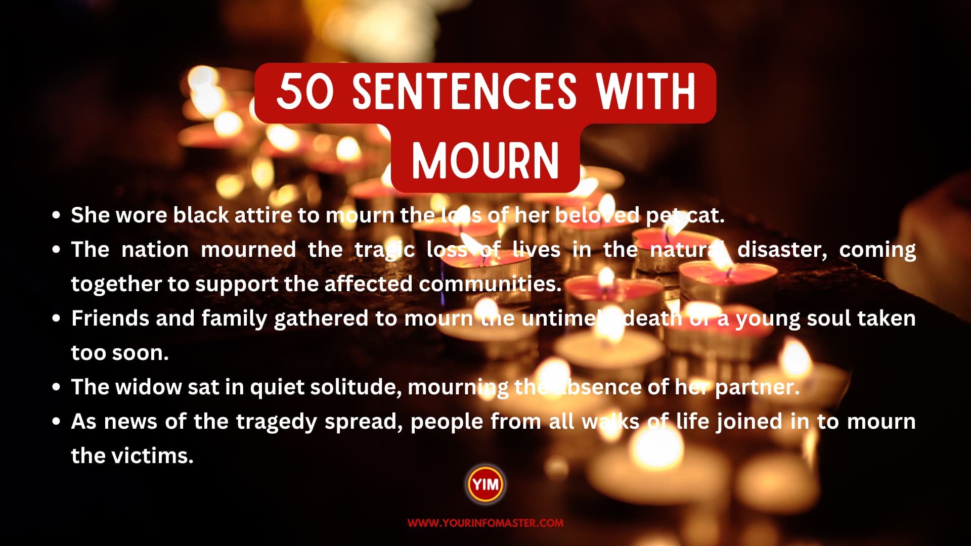 50 Sentences With Mourn Your Info Master