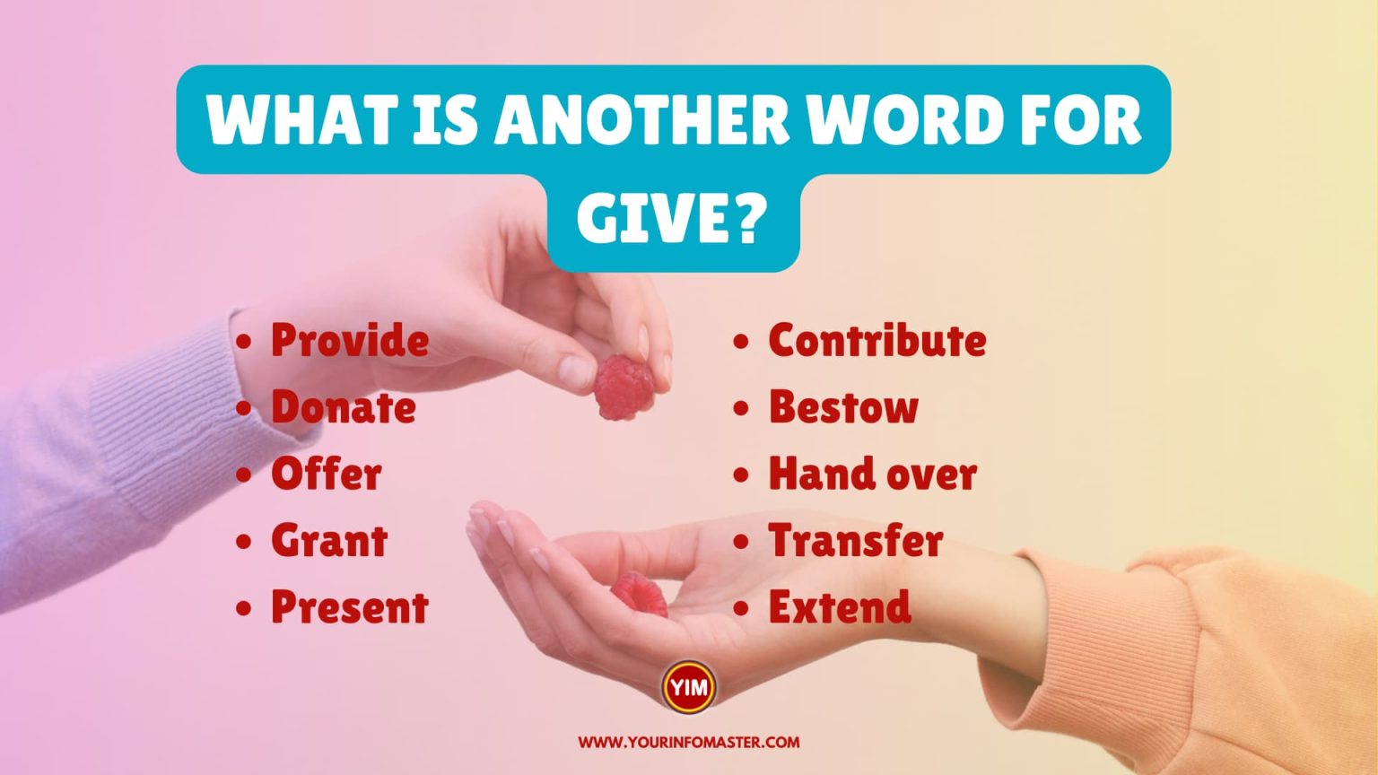 What Is Another Word For Give Give Synonyms Antonyms And Sentences 