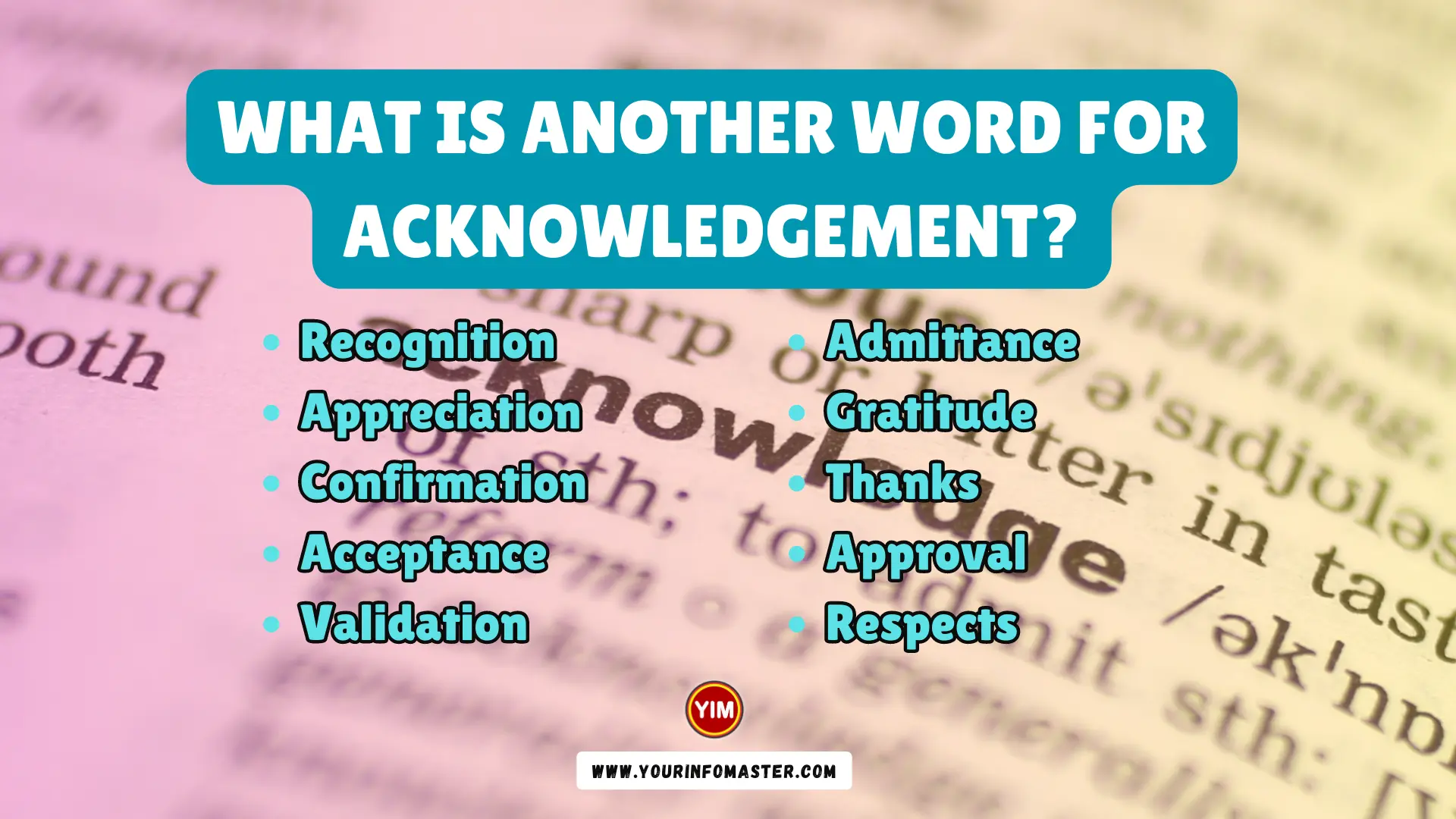 What Is Another Word For Acknowledgement Acknowledgement Synonyms 