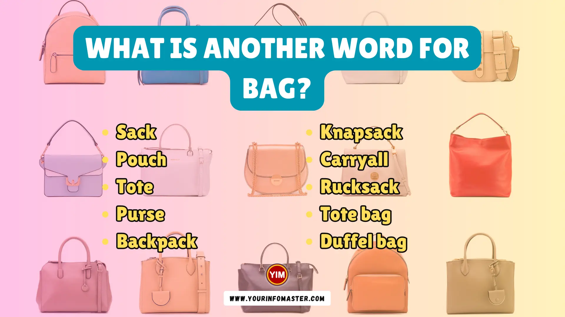 What Is Another Word For Bag Bag Synonyms Antonyms And Sentences 