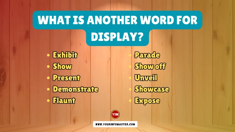 What is another word for Display (1)