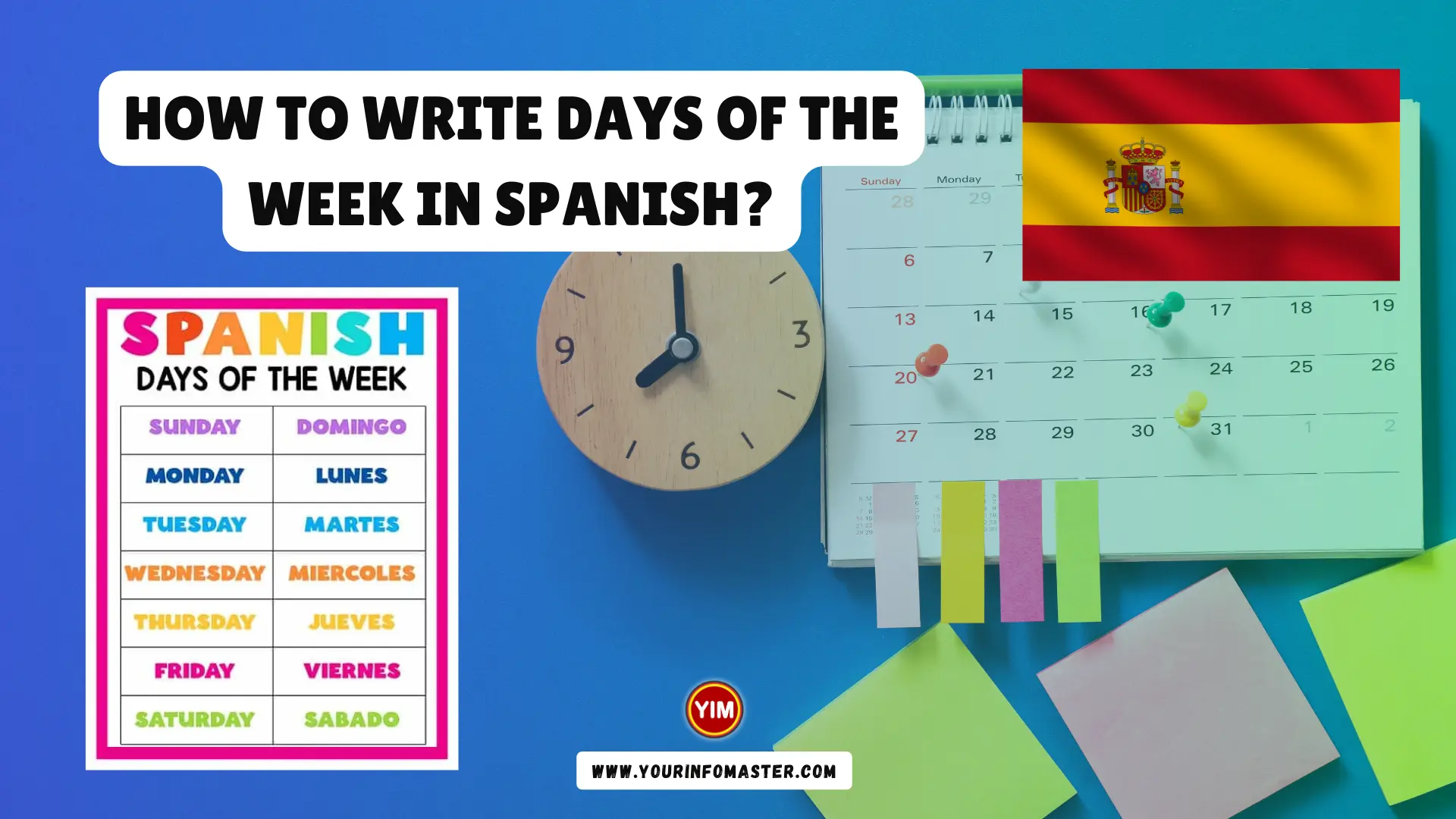 How To Write Days Of The Week In Spanish Your Info Master