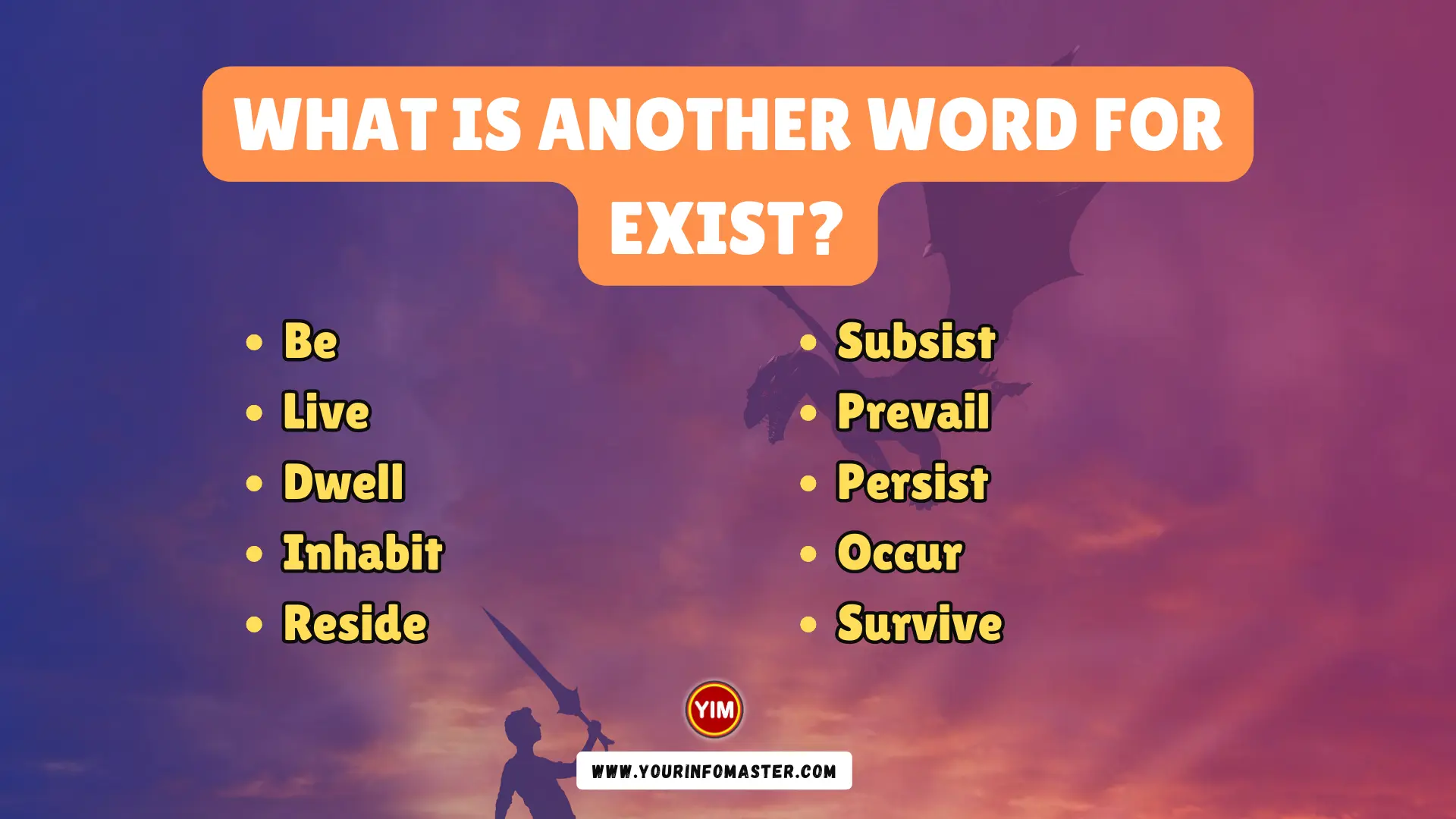 What Is Another Word For Exist Exist Synonyms Antonyms And 